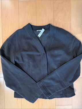 Madewell Black V-Neck Button-Front Cardigan